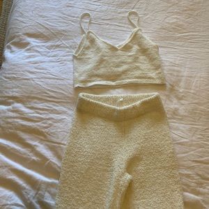 SKIMS dupe white lounge set